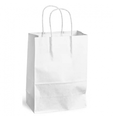 Tragetasche 30108512, 8,7 Liter, au&szlig;en 24x11x33cm, Papier, wei&szlig;, ohne, ohne