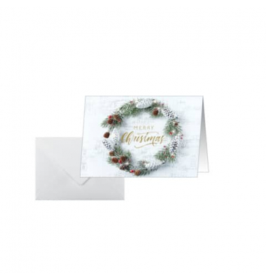 25 SIGEL Weihnachtskarten Christmas wreath DIN A6