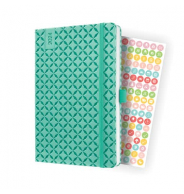 Buchkalender Flair 2024 A5 mint green