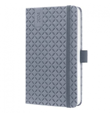 Buchkalender Flair 2024 A6 glacier grey