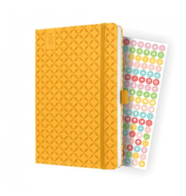 Buchkalender Flair 2024 A5 mango yellow