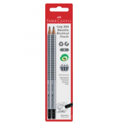 Bleistift-Set GRIP 2001 mit Radierer, 117291, 2x silbergrau, k.A., B