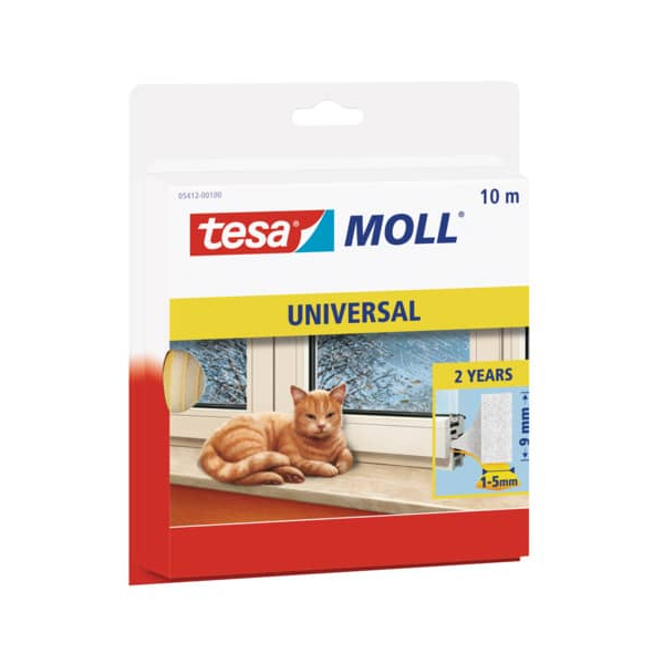 10 Stück Tesa moll 9mm-10m weiß Dichtband 4005800157219 Tesa 10 Meter
