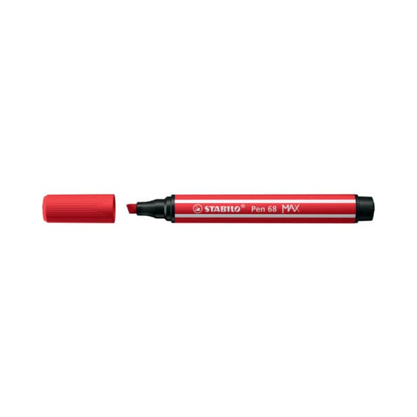 4006381569774 - STABILO Pen 68 MAX - Felt-tip pen with thick chisel tip - carmine red