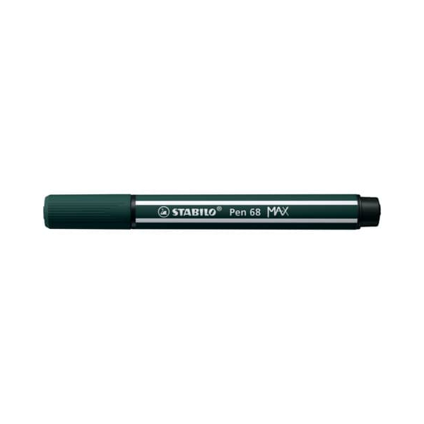 STABILO Pen 68 MAX - Fibre-tip Pen with Thick Chisel Tip - Earth Green