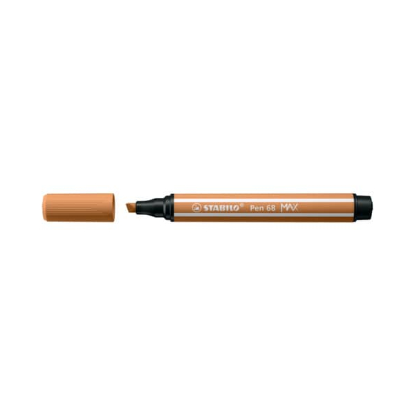4006381569958 - STABILO Pen 68 MAX - Felt-tip pen with thick chisel tip - Dark Ocher