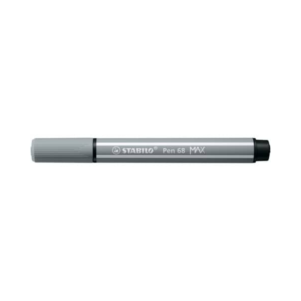 4006381569972 - STABILO Pen 68 MAX - Felt-tip pen with thick chisel tip - Medium Cold Gray