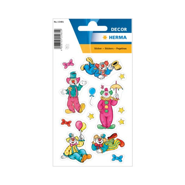 10 Stück Herma Schmucketikett Clowns 4008705154819 Herma