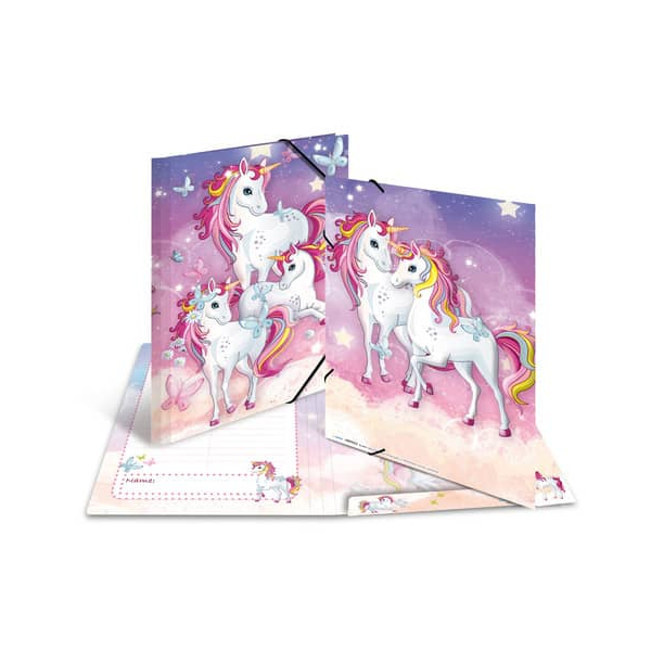 4008705194570 - Gummizugmappe 19457 A3 Motiv Einhorn Karton mit 3 Einschlagklappen 4008705194570 Herma