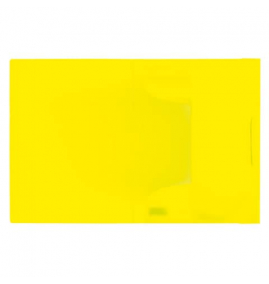 Gummizugmappe neon 19655, A4 neongelb Polypropylen (PP), mit 3 Einschlagklappen