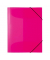 Gummizugmappe neon 19657, A4 neonpink Polypropylen, mit 3 Einschlagklappen