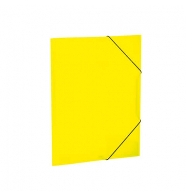 Gummizugmappe Neon  19696, A3 neongelb Polypropylen (PP), f&uuml;r ca. 50 Blatt  (80 g/m&sup2;), mit 3 Einschlagklappen