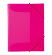 Gummizugmappe Neon  19698, A3 neonpink Polypropylen (PP), f&uuml;r ca. 50 Blatt  (80 g/m&sup2;), mit 3 Einschlagklappen