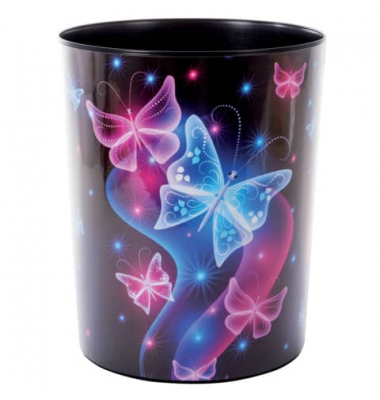 Papierkorb 82577, 10 Liter, rund, Motiv: Schmetterling