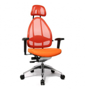 B&uuml;rodrehstuhl Open Art 10, orange / silber, bis 110kg, mit Kopfst&uuml;tze