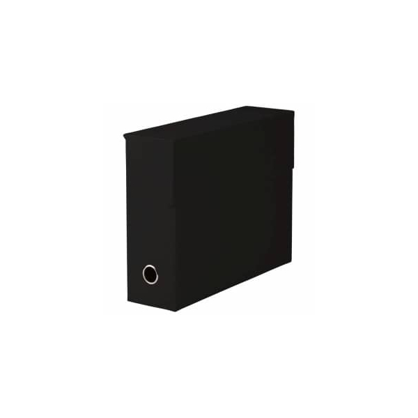 2 Stück Rössler Heftbox Soho 1319452703, A4 schwarz, 9,5cm Füllhöhe, Stabiler Karton 4014969600917 Rössler