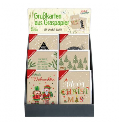 Weihnachtskarte Graspapier sortiert