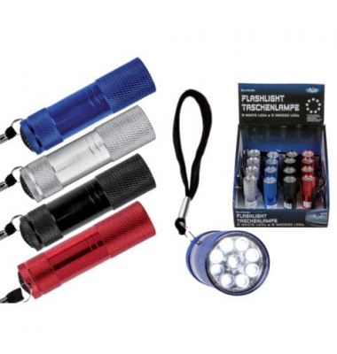 Taschenlampe 9 LED sort.