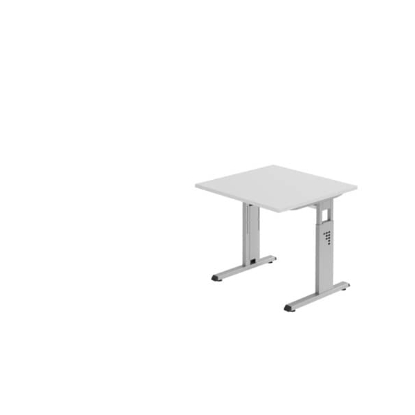 4032062004203 - Schreibtisch VOS08 5 S manuell höhenverstellbar 65-85cm (H) 80x80cm (BxT) quadratisch grau   silber 4032062004203 Hammerbac