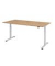 Schreibtisch, elektrisch höhenverstellbar, 72-119cm (H), 200x100cm (BxT), rechteckig, asteiche / silber