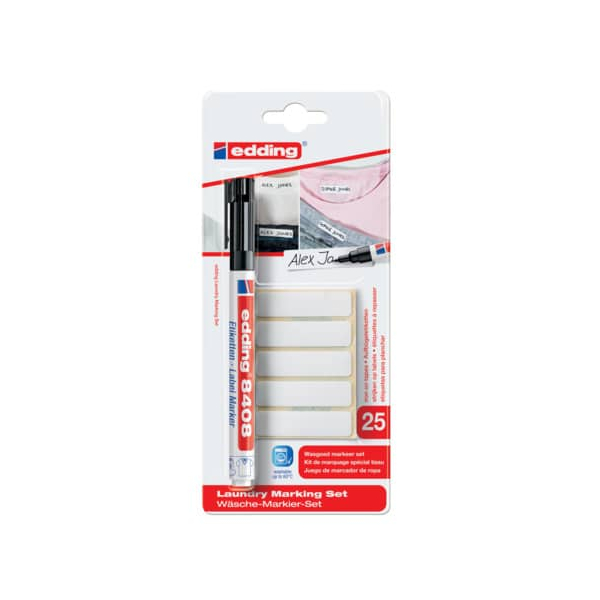 10 x edding Wäsche-Markier-Set edding 8408 inkl.25 Wäscheetiketten sch