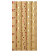 Geschenkpapier Shining Moments 33013 202158, sortiert, (5 Motive), Weihnachten, 70cm x 1,5m, farbig sortiert