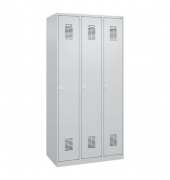 Garderobenschrank 3 Abteile h.grau