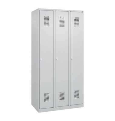 Garderobenschrank 3 Abteile h.grau