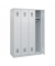 Garderobenschrank 4 Abteile h.grau