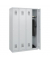Garderobenschrank 4 Abteile h.grau