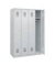 Garderobenschrank 4 Abteile h.grau