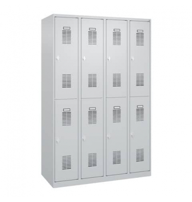 Garderobenschrank 4Abteil je2Fäch h.grau