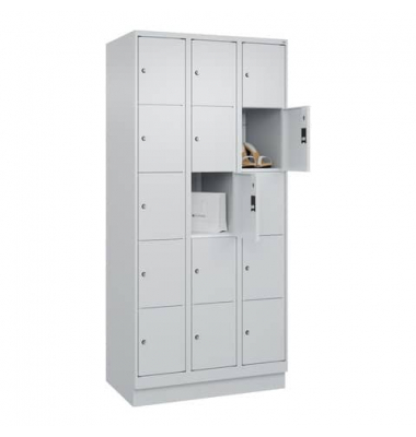 Fächerschrank 3Abteil 5F h.grau Fächerschrank