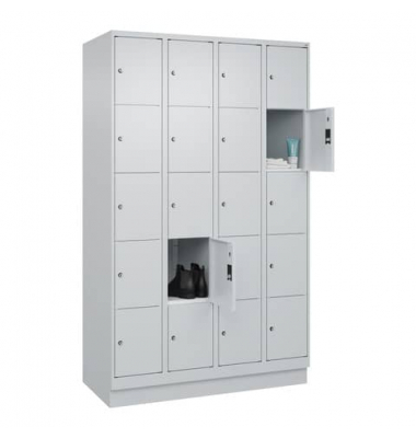 Fächerschrank 4Abteil je5Fä h.grau Fächerschrank