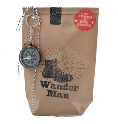 Wundert&uuml;te 63452 , "Wander Man", 14x22cm (BxL), in Papiert&uuml;te