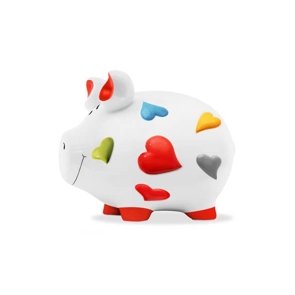 2 Stück KCG Spardose Schwein (groß) 101773 , Herzen 4260185597603 KCG