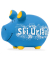 Spardose Schwein (klein) 101814 , "winterliche Design/Schriftzug Skiurlaub"