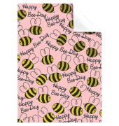 Geschenkpapierzuschnitte Fantasie 2513556225, Bienen, 50cm x 70cm, rosa,gelb/schwarz