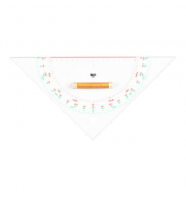 Kursdreieck 32,5 mm mit Holzgriff, Winkelskalen, 16 cm Kursdreieck