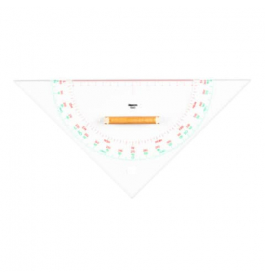 Kursdreieck 32,5 mm mit Holzgriff, Winkelskalen, 16 cm Kursdreieck