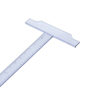 College Reißschiene 60 cm transparent, mm-Teilung,Tuschekante