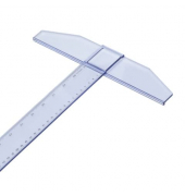 College Reißschiene 75 cm transparent, mm-Teilung,Tuschekante