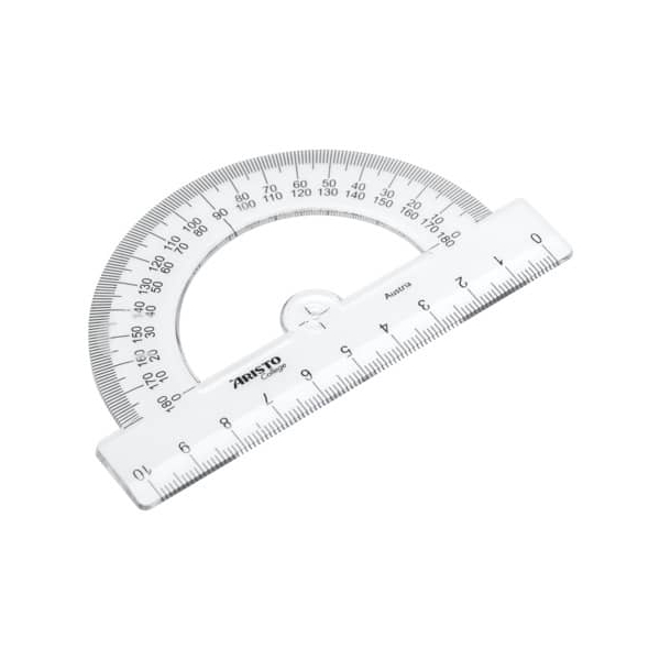 20 Stück Aristo College Halbkreiswinkel 180 Grad Steg mit 10 cm, Skala 0-180 Grad 9003182233014 Aristo
