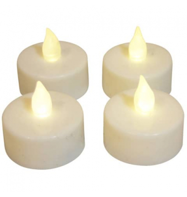 LED-Teelicht 41666 wei&szlig;/gelb 3,8x2,2cm 