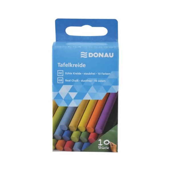 PBs Tafelkreide Donau, 4520010-99, farbig sortiert, rund, 10x80mm (ØxL) 9004546453475 PBs 10 Stück