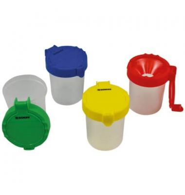 Wasserbecher 5310110-99, farbig sortiert, 5,5x8x5,5cm