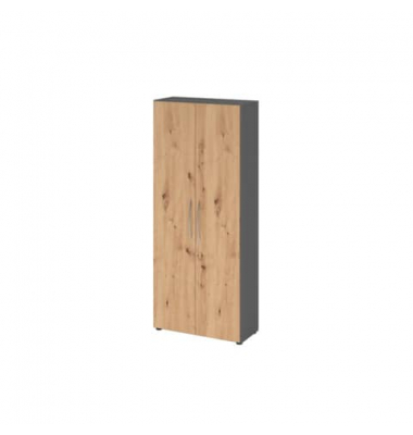 Aktenschrank MONT.V4100/G/R/BM, 5 OH, grafit/asteiche, 80x188x34,6cm (BxHxT)
