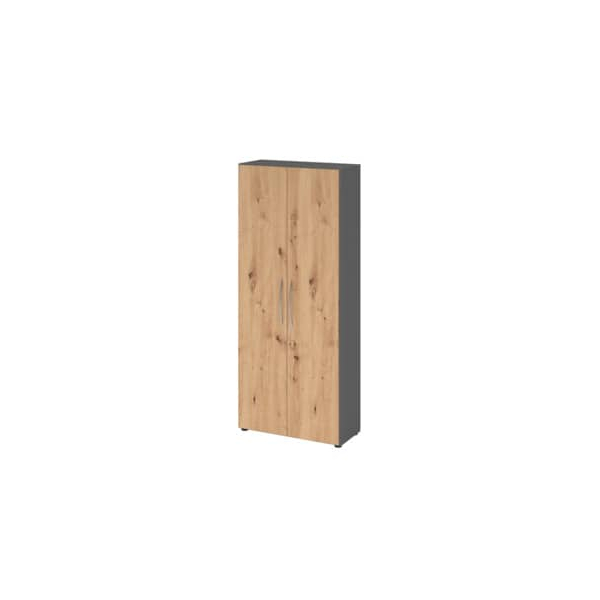 Hammerbacher Aktenschrank MONT.V4100/G/R/BM, nein, 5 OH, grafit/asteiche, 80x188x34,6cm (BxHxT)  Hammerbacher