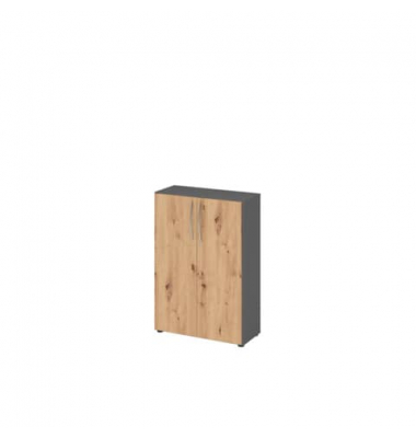 Aktenschrank MONT.V4550/G/R/BM, 3 OH, graphit/asteiche, 80x114,4x34,6cm (BxHxT)