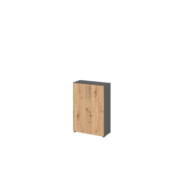 Hammerbacher Aktenschrank MONT.V4550/G/R/BM, nein, 3 OH, grafit/asteiche, 80x114,4x34,6cm (BxHxT)  Hammerbacher